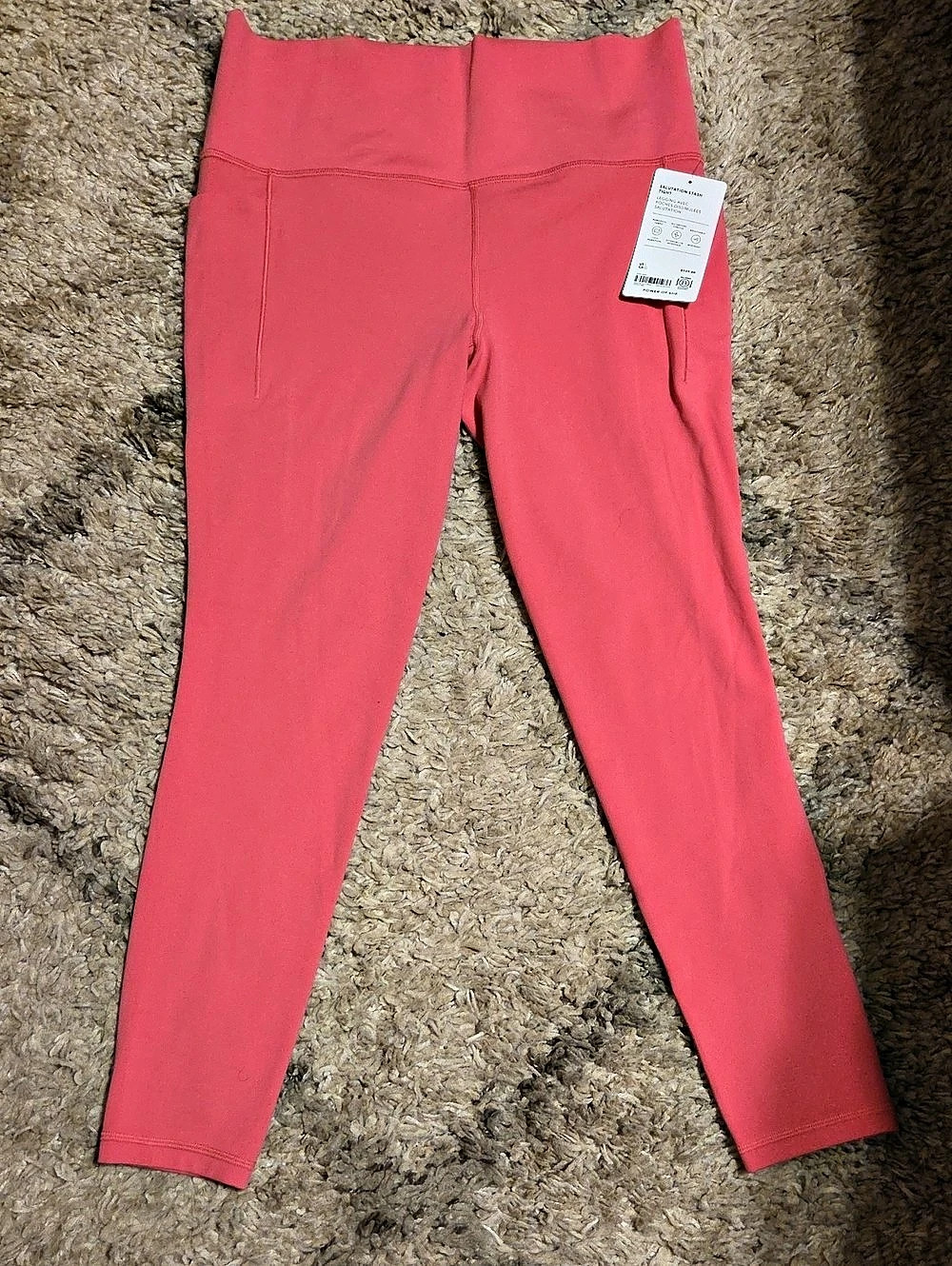 Athleta Salutation Stash Tight Leggings in Pink Size Large NWT